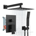 Matte Black Bathroom Shower Wall Mounted Faucet